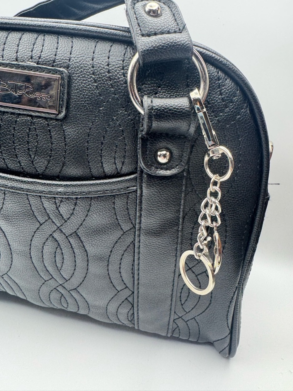 Bella Russo NEW Black Satchel Shoulder & Crossbody Bag Organizer Tote NEW - Picture 13 of 16